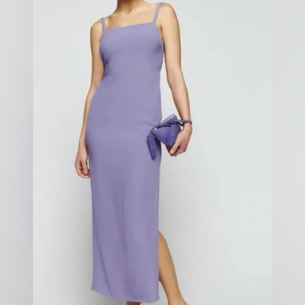 Reformation Purple Maxi Dress With Open Back Size 12